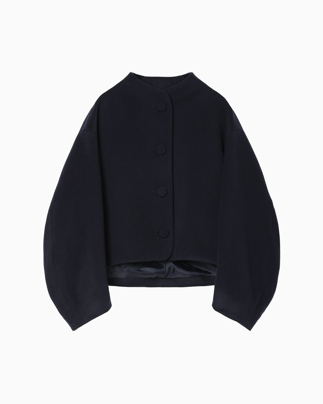 Wool Melton Short Cort - navy