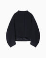 Wool Melton Short Cort - navy