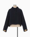Wool Melton Short Cort - navy