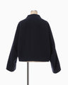 Wool Melton Short Cort - navy
