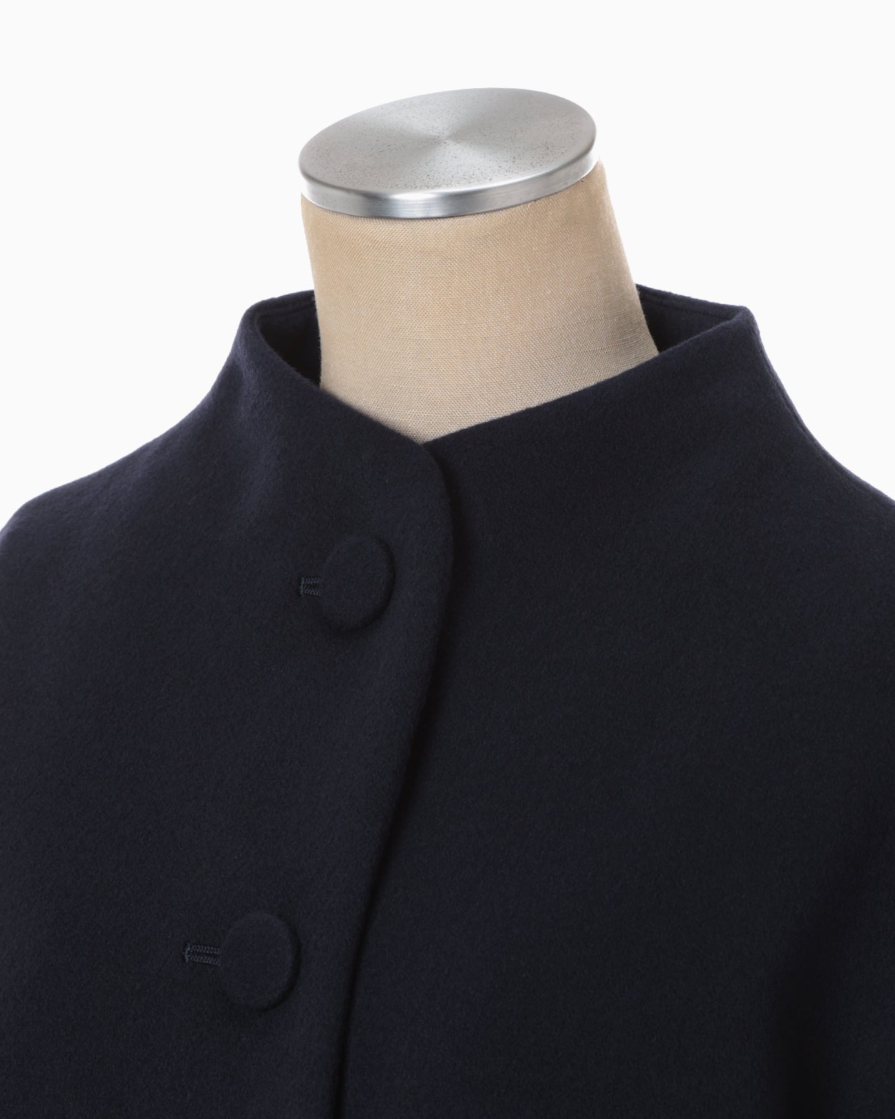 Wool Melton Short Cort - navy