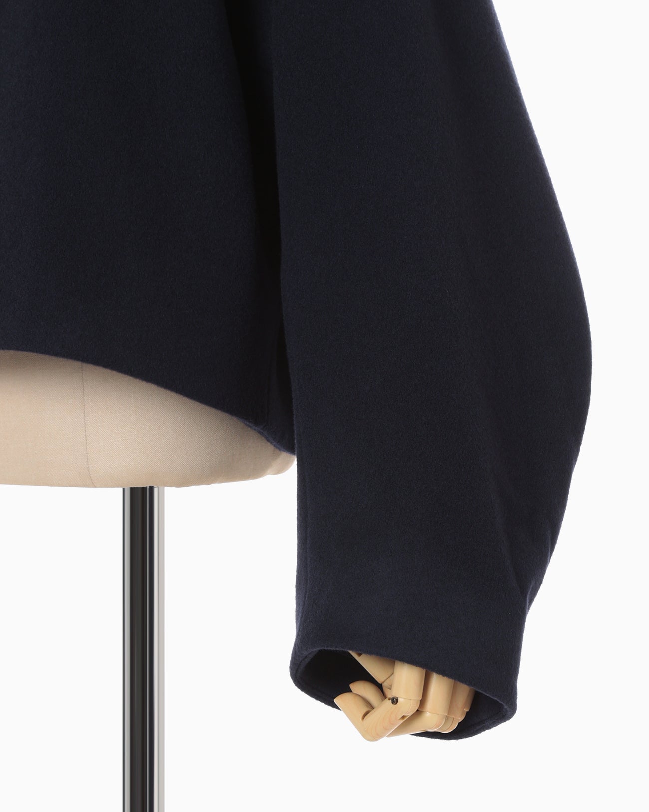 Wool Melton Short Cort - navy