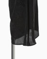 Floral Jacquard Asymmetry Drape Dress - black