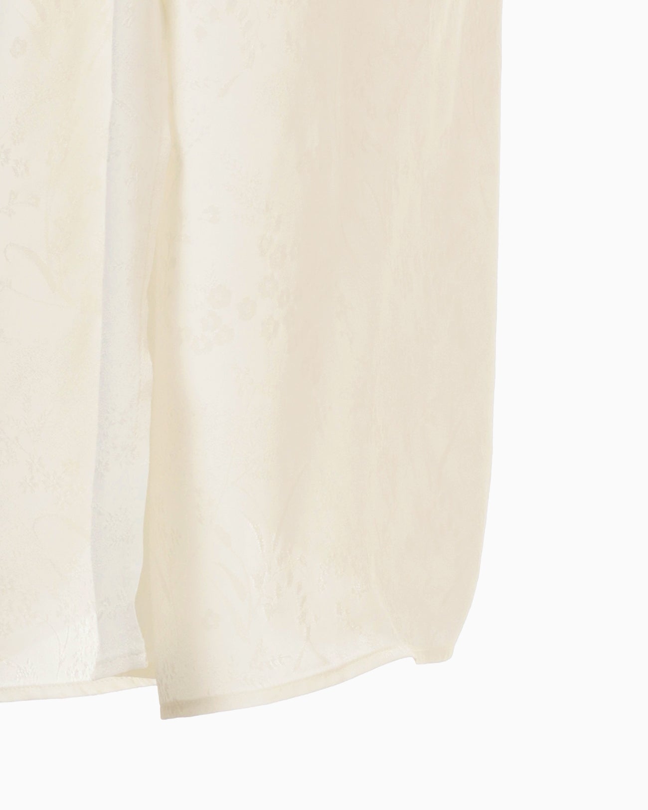Floral Jacquard Asymmetry Drape Dress - ecru