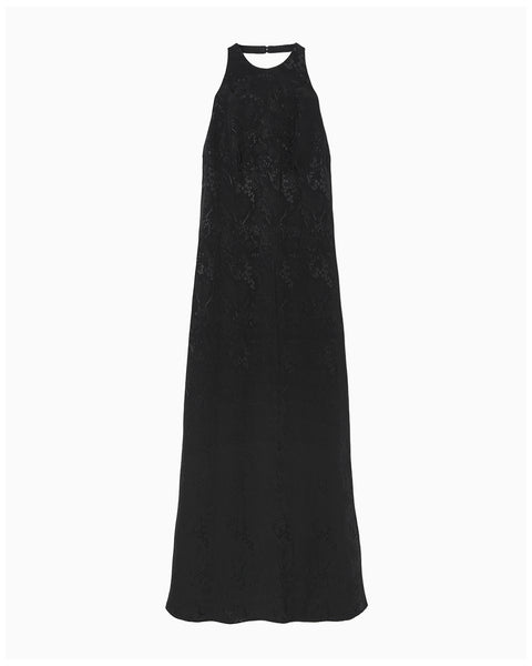 Floral Jacquard Camisole Dress - black