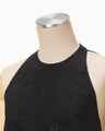 Floral Jacquard Camisole Dress - black