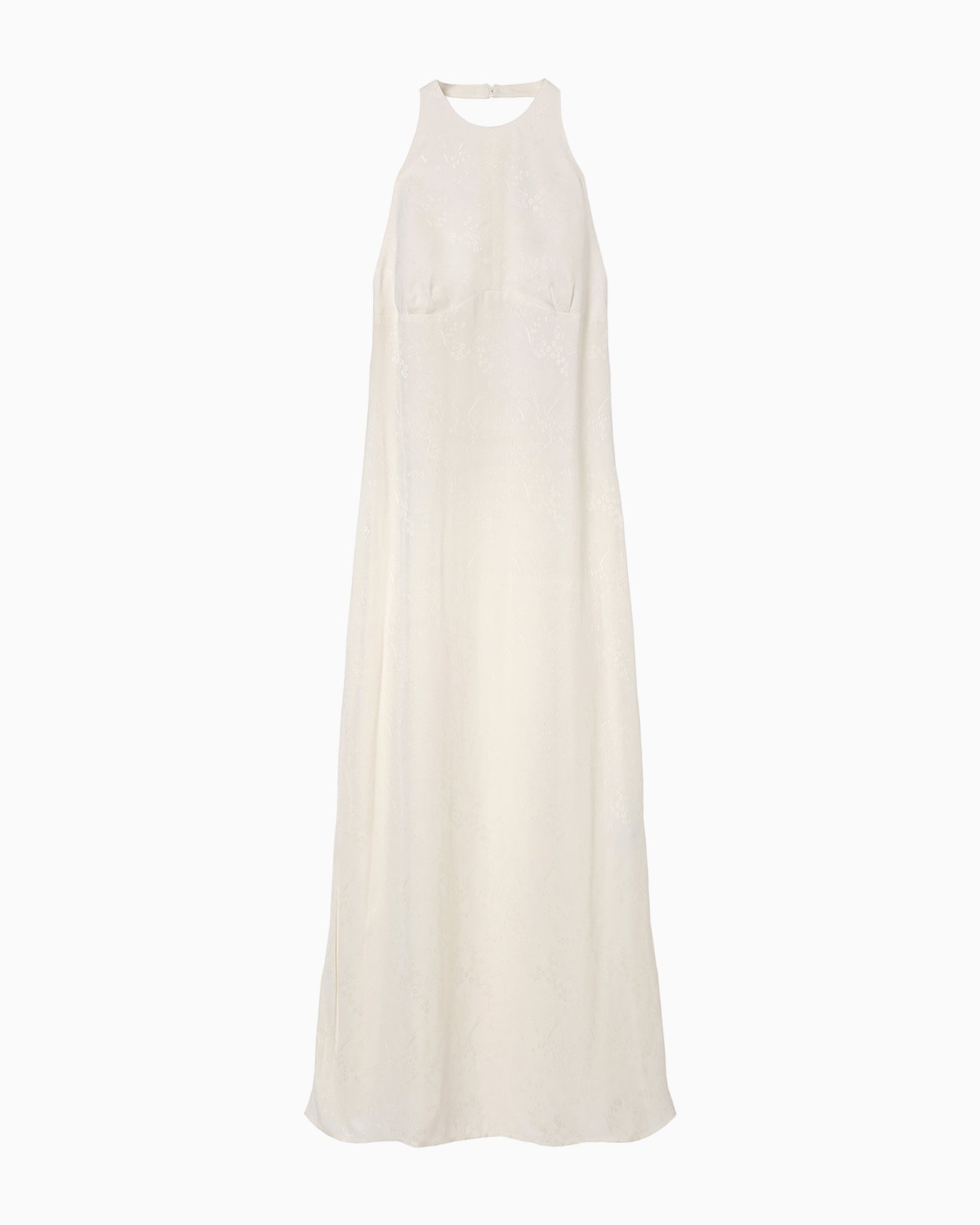 Floral Jacquard Camisole Dress - ecru