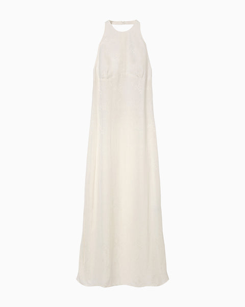 Floral Jacquard Camisole Dress - ecru
