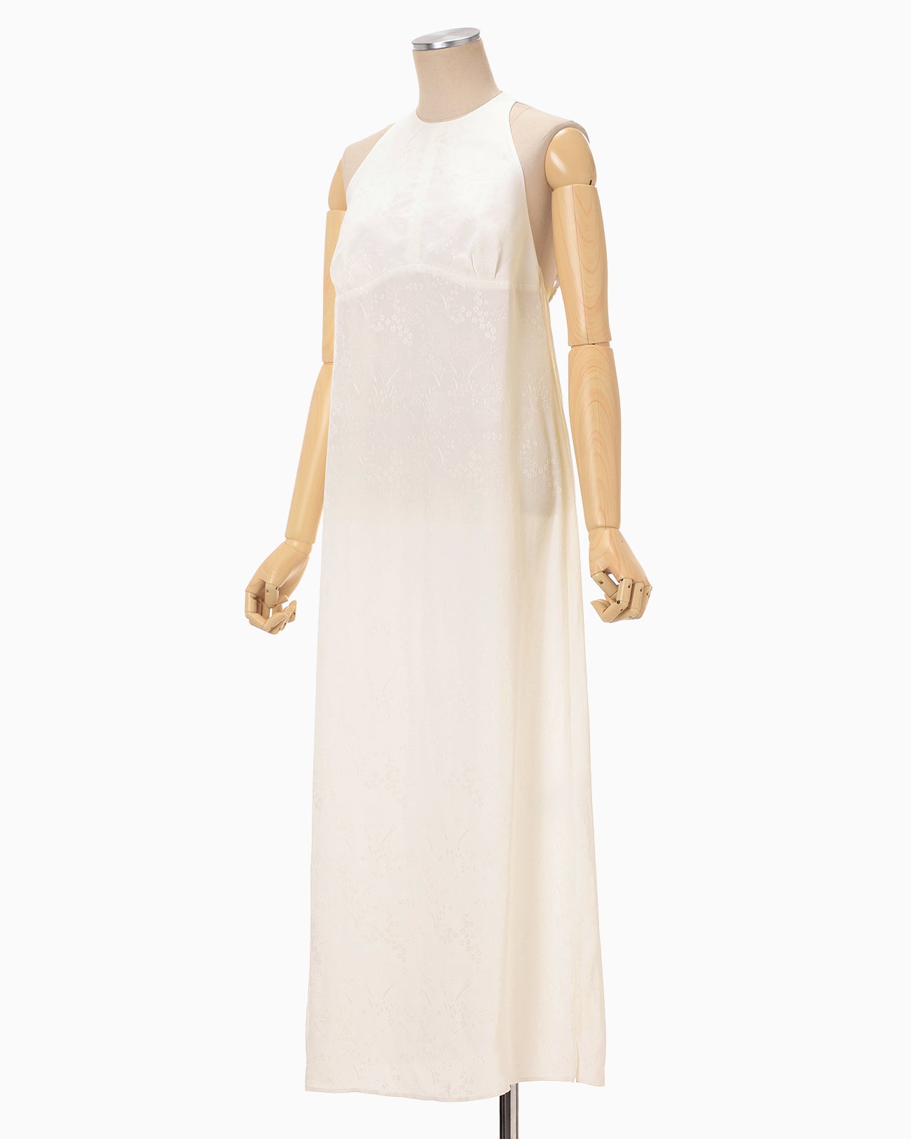 Floral Jacquard Camisole Dress - ecru