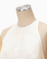 Floral Jacquard Camisole Dress - ecru