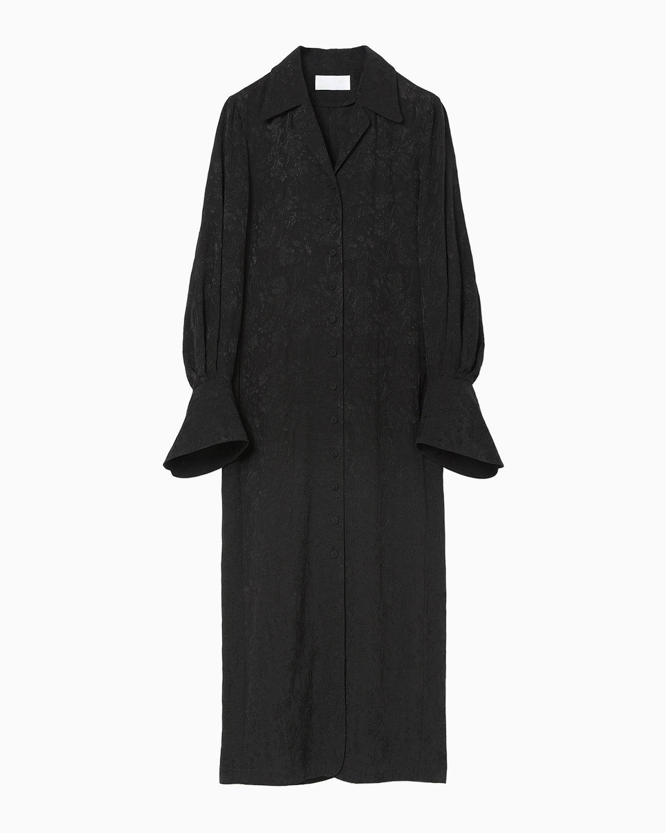 Floral Jacquard Shirt Dress - black - Mame Kurogouchi