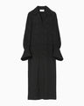 Floral Jacquard Shirt Dress - black