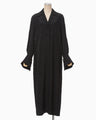 Floral Jacquard Shirt Dress - black
