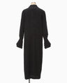 Floral Jacquard Shirt Dress - black