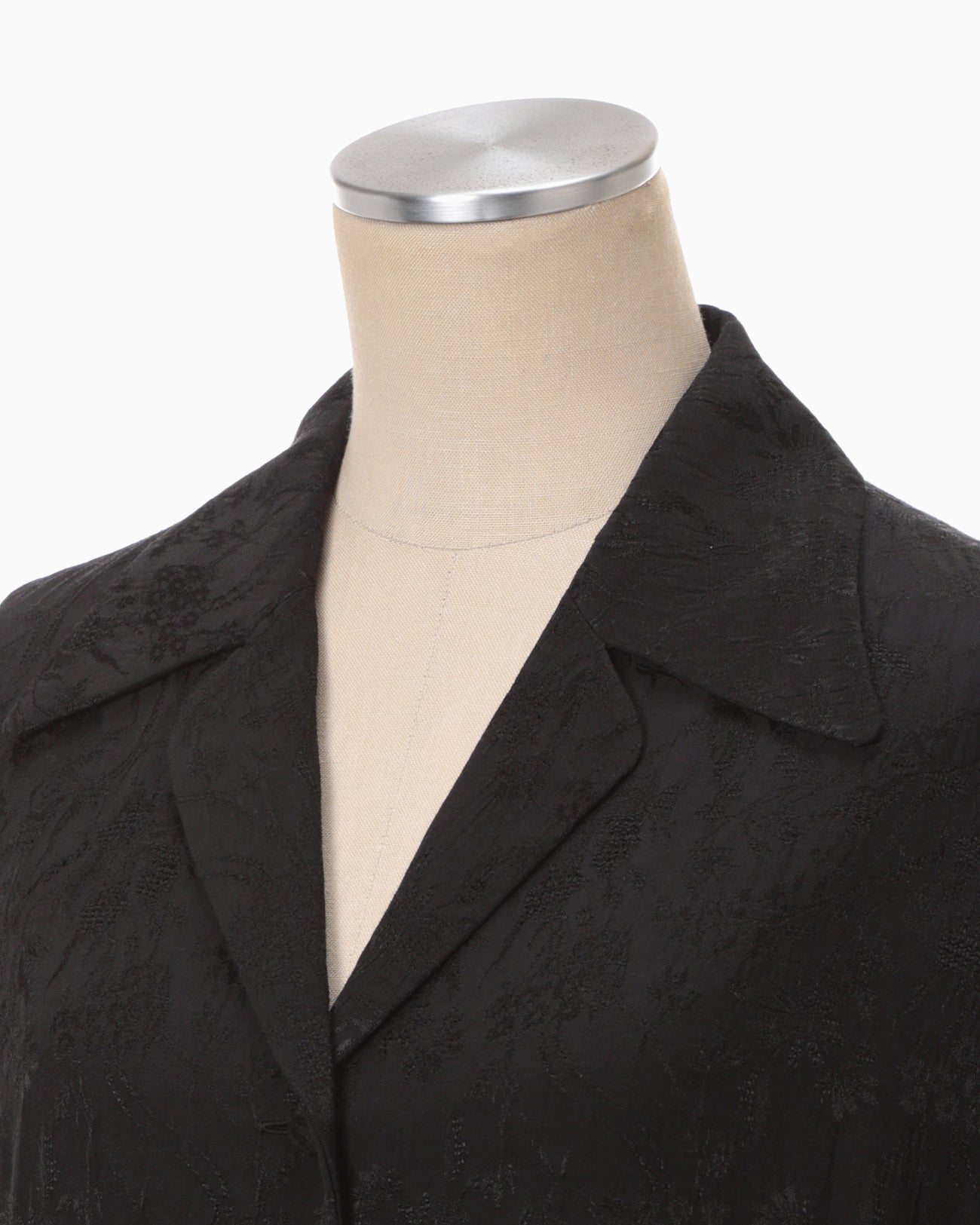 Floral Jacquard Shirt Dress - black