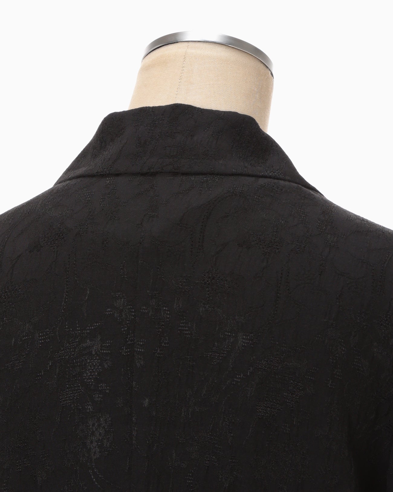 Floral Jacquard Shirt Dress - black