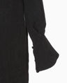 Floral Jacquard Shirt Dress - black
