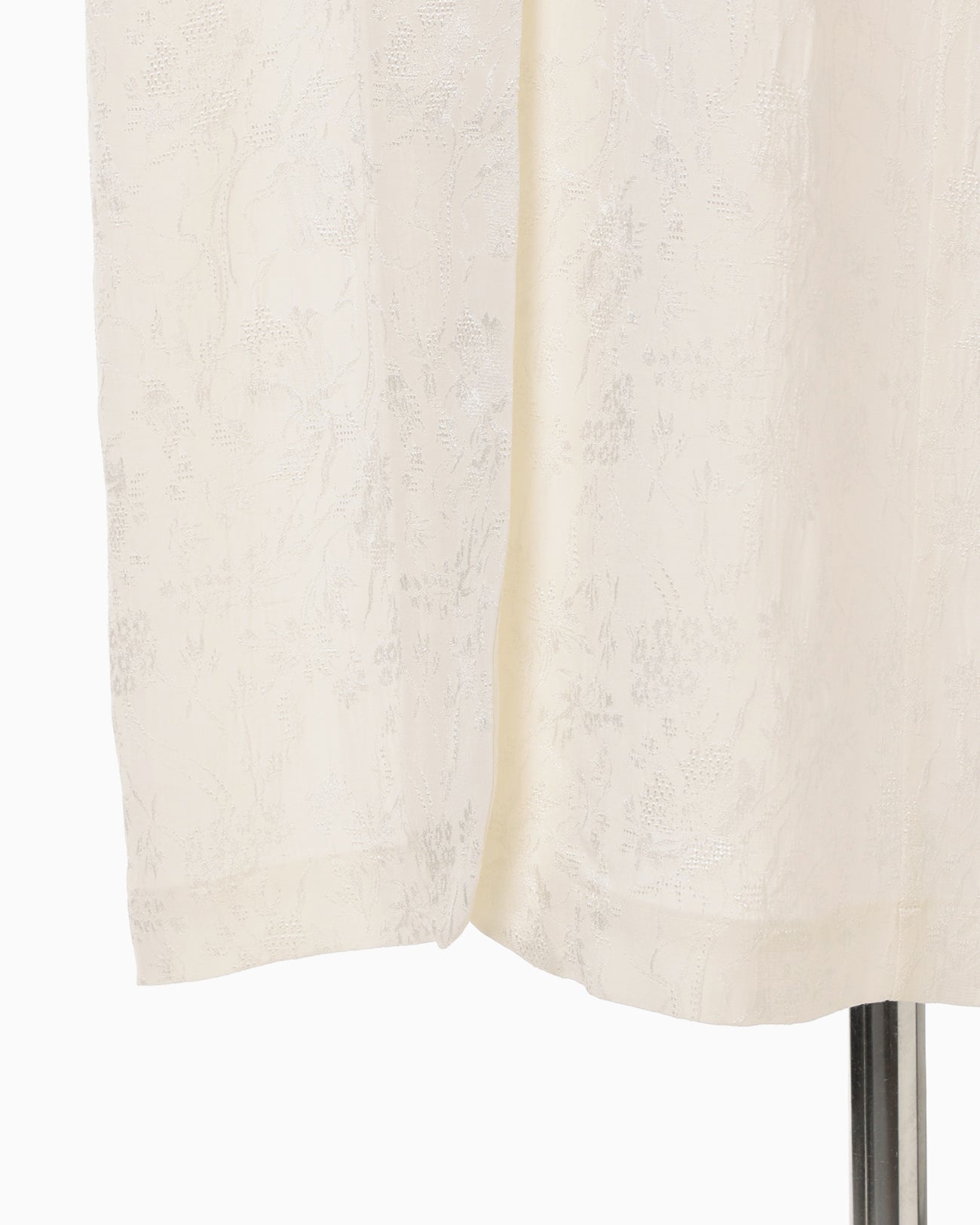 Floral Jacquard Shirt Dress - ecru
