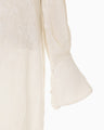 Floral Jacquard Shirt Dress - ecru