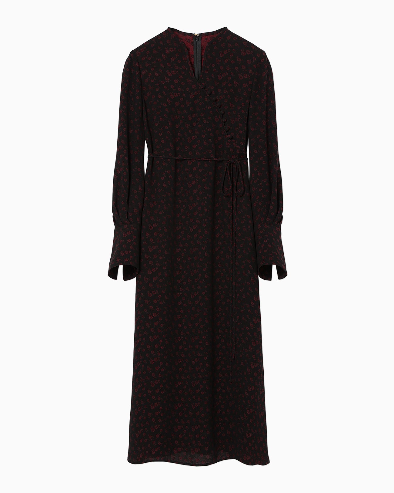 Cupro Triacetate Floral Jacquard Dress - black