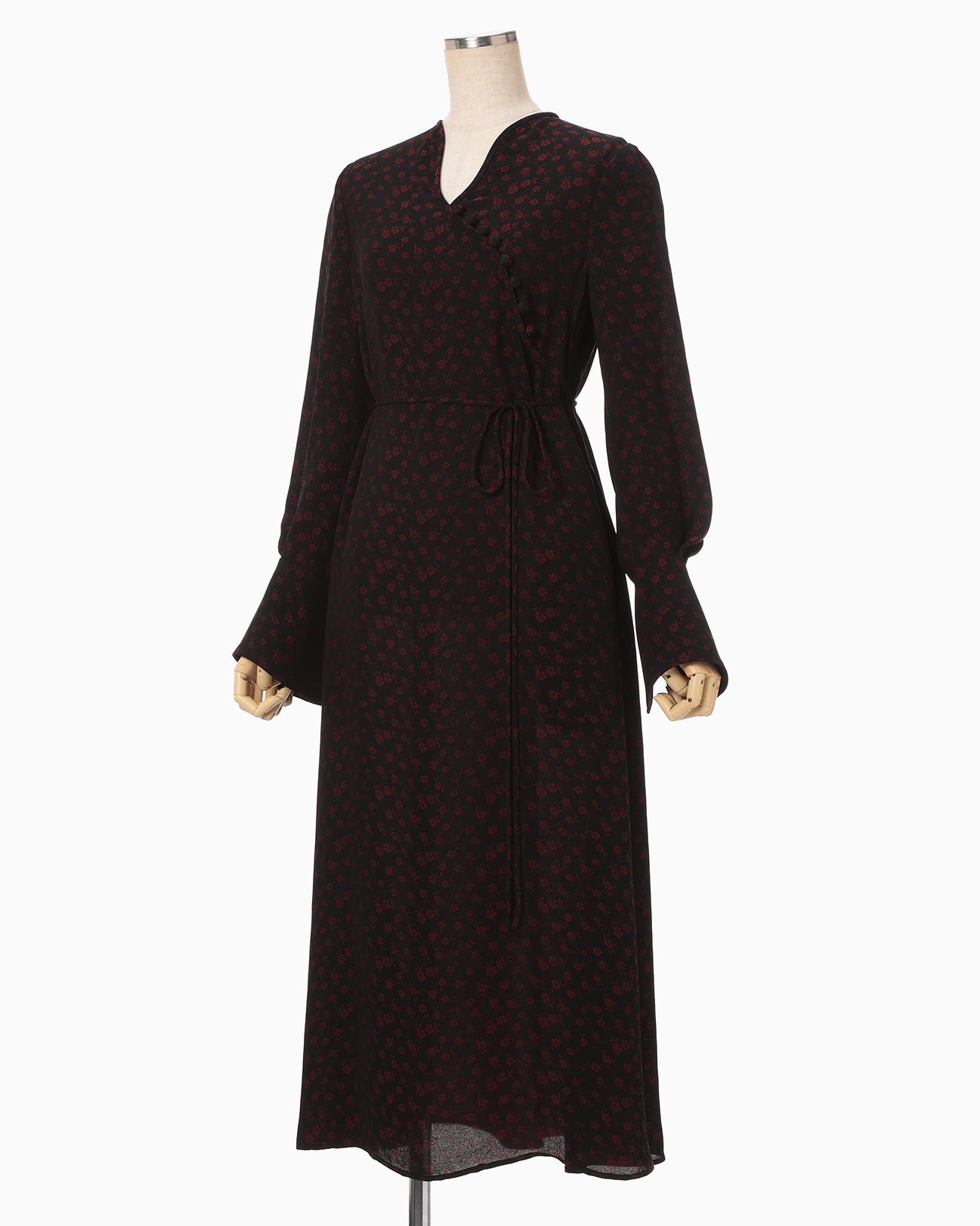 Cupro Triacetate Floral Jacquard Dress - black - Mame Kurogouchi