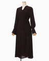 Cupro Triacetate Floral Jacquard Dress - black