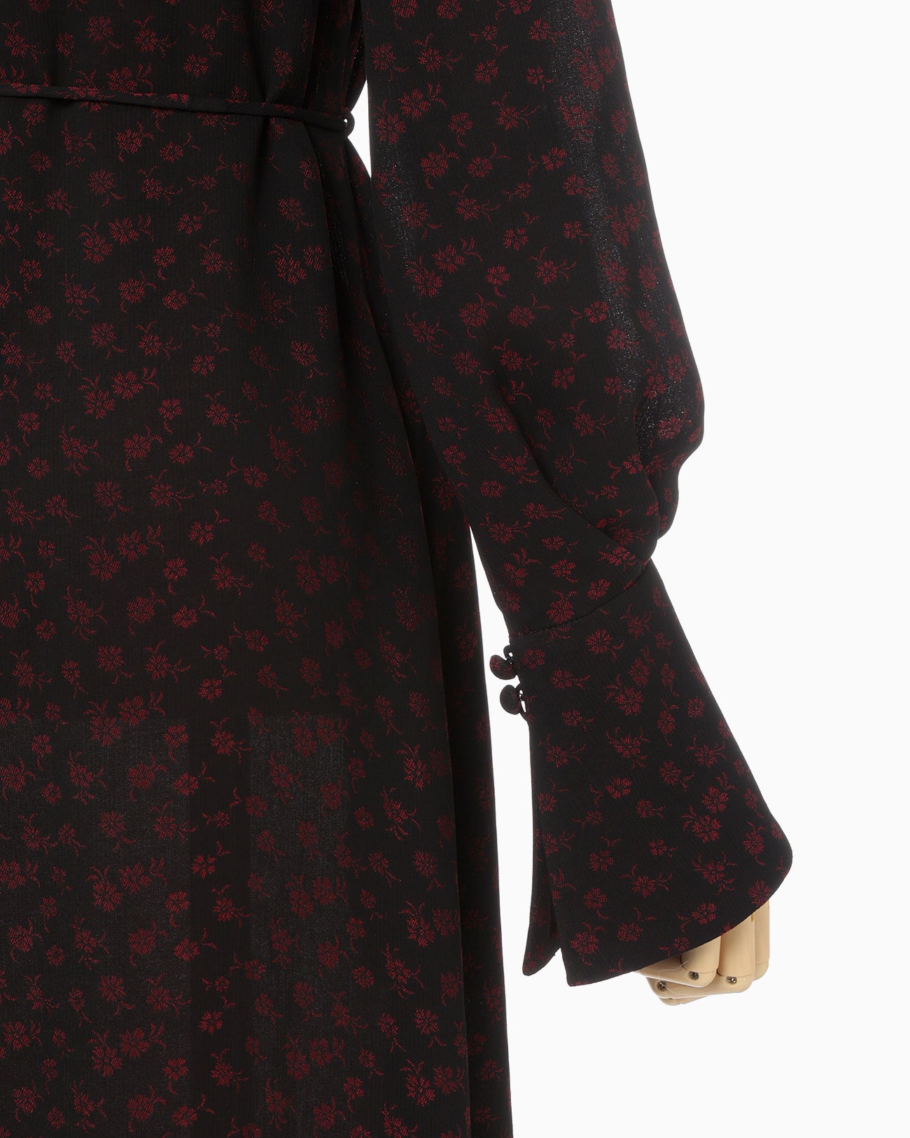 Cupro Triacetate Floral Jacquard Dress - black