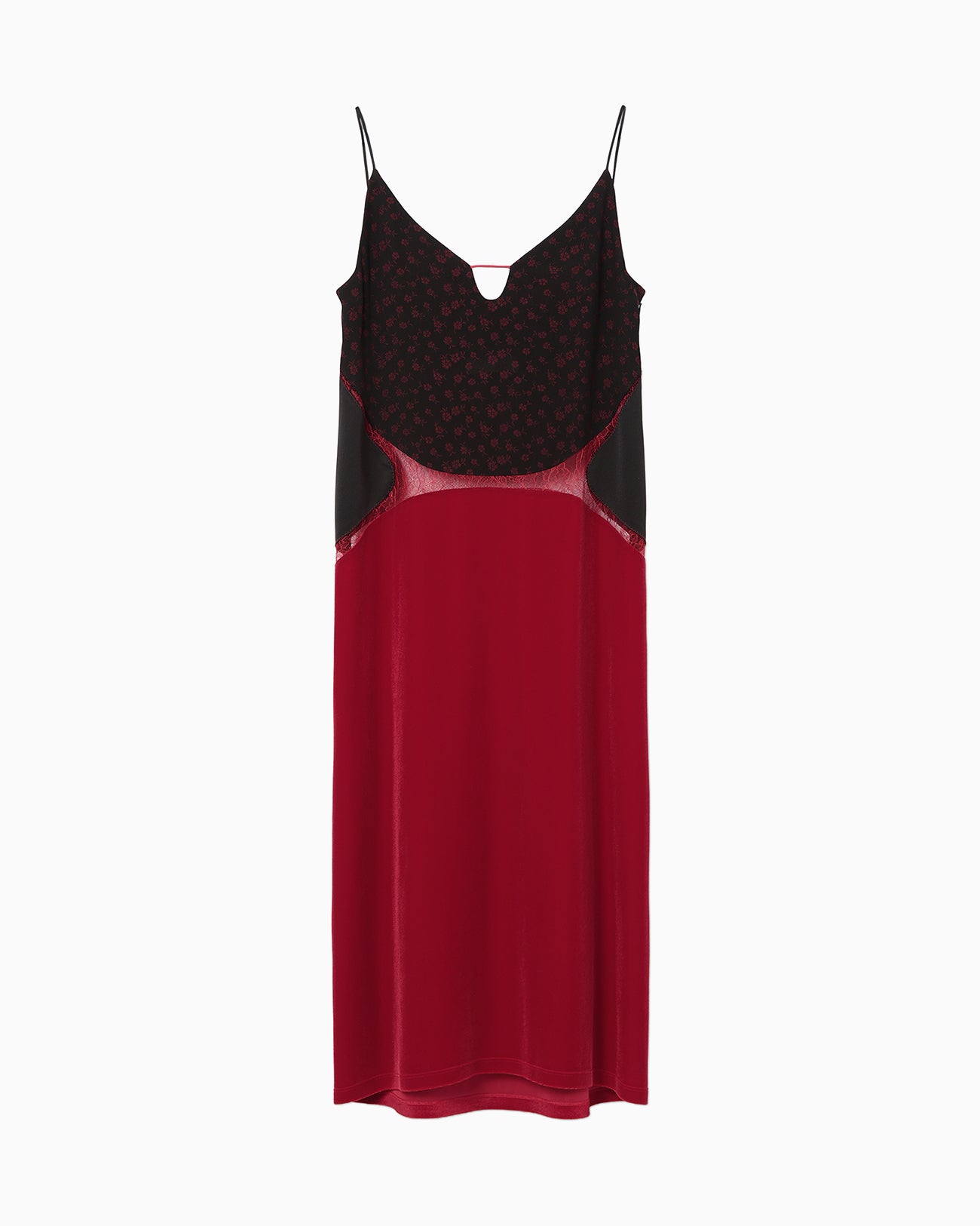 Cupro Triacetate Floral Jacquard Camisole Dress - black
