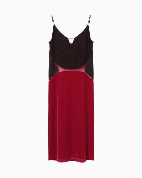 Cupro Triacetate Floral Jacquard Camisole Dress - black
