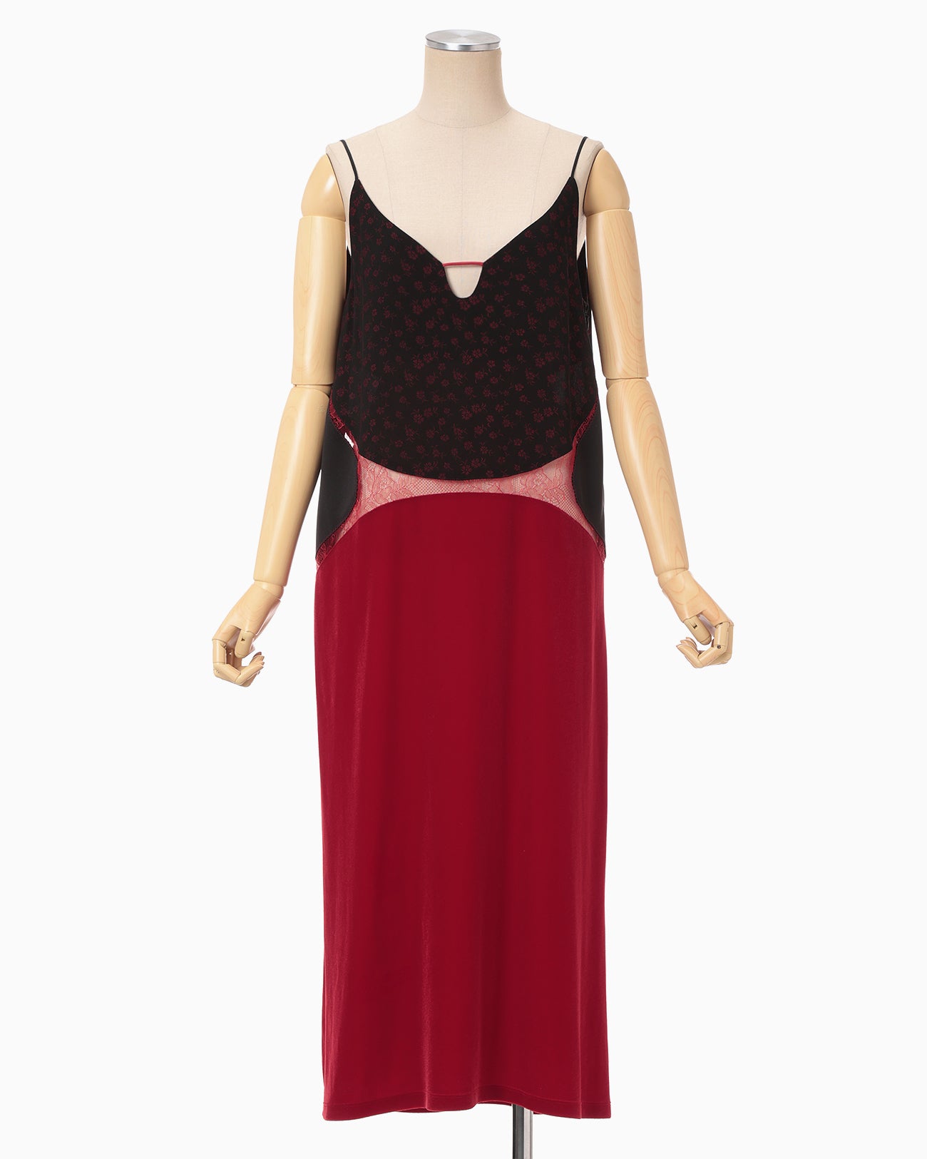 Cupro Triacetate Floral Jacquard Camisole Dress - black