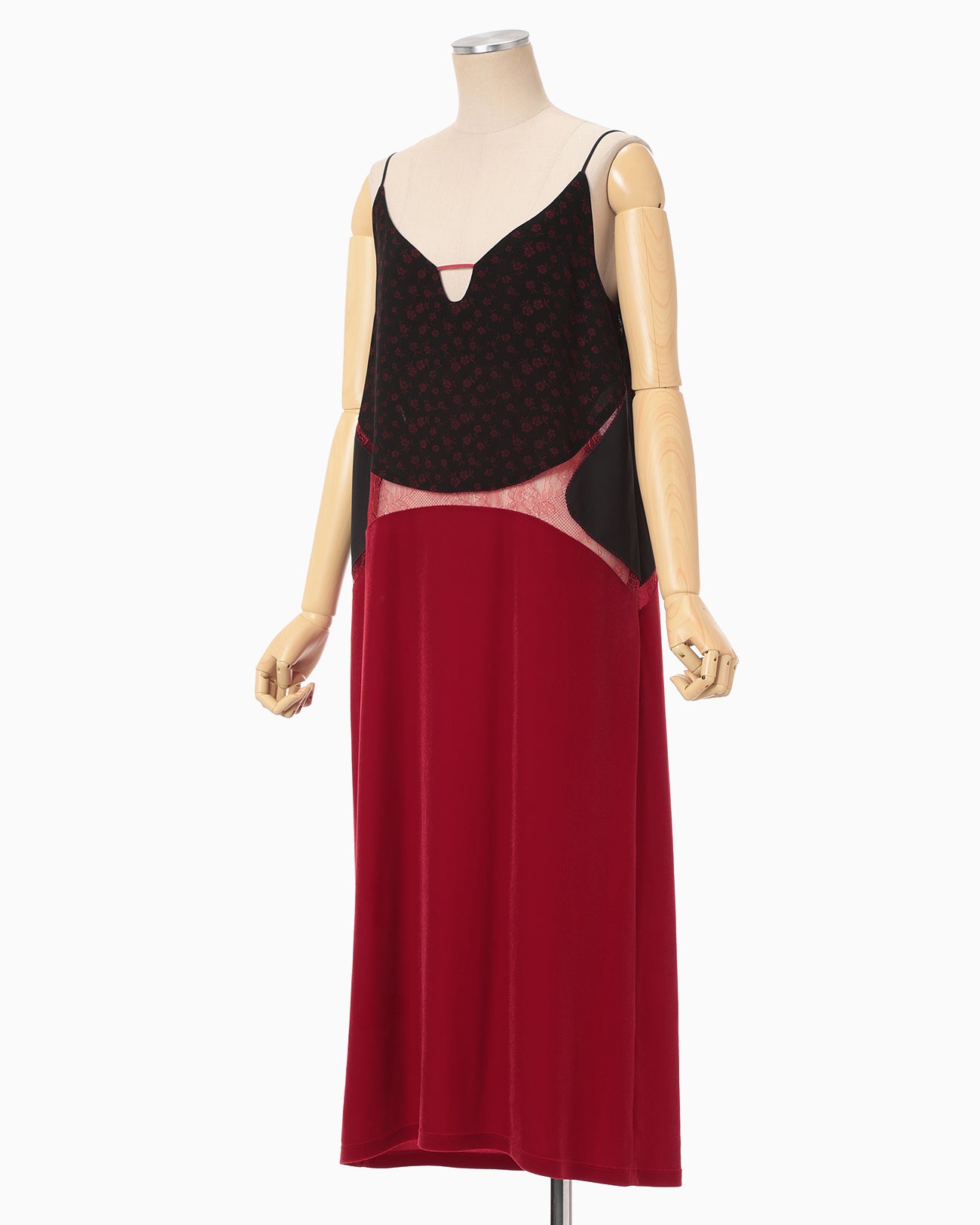 Cupro Triacetate Floral Jacquard Camisole Dress - black