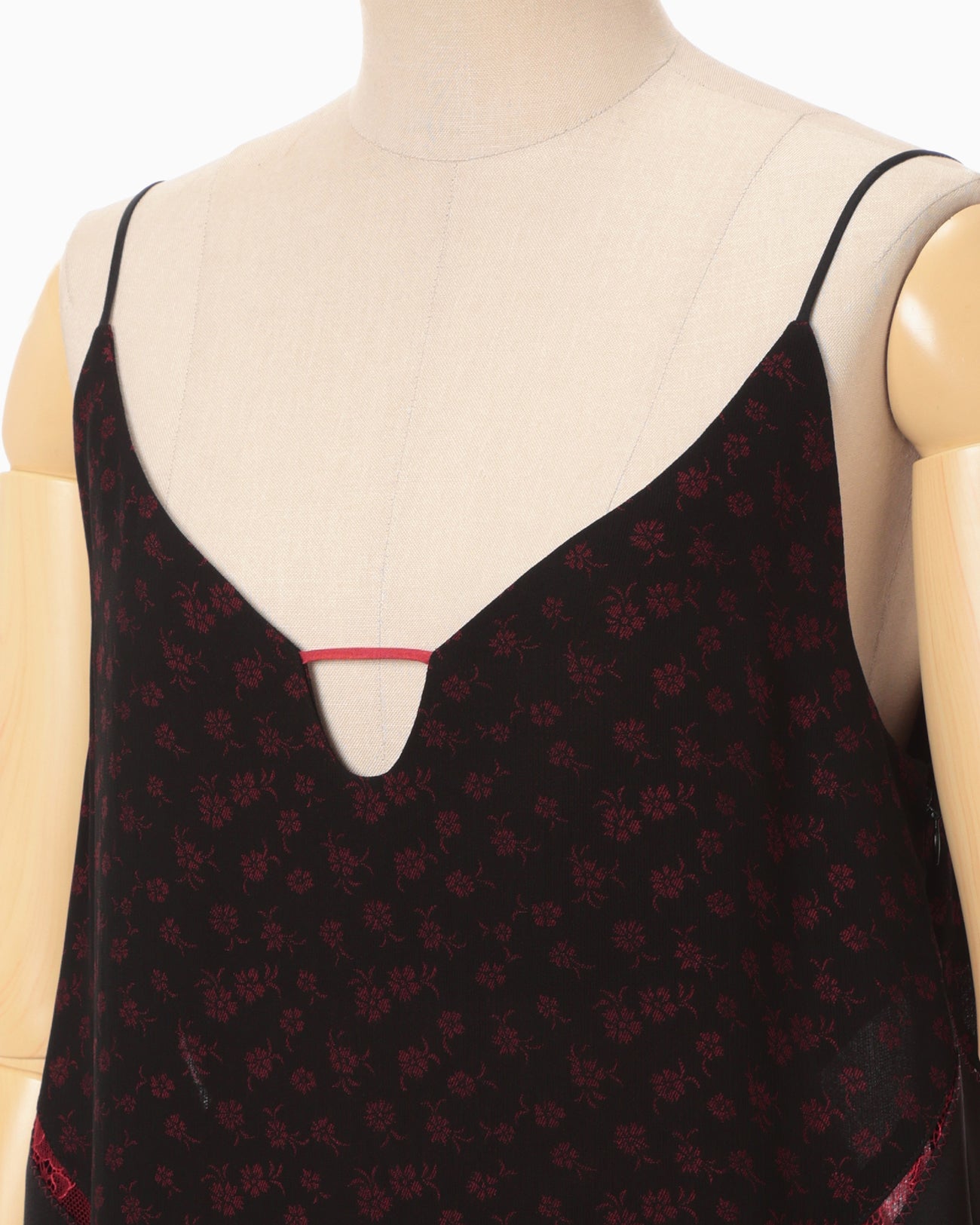 Cupro Triacetate Floral Jacquard Camisole Dress - black