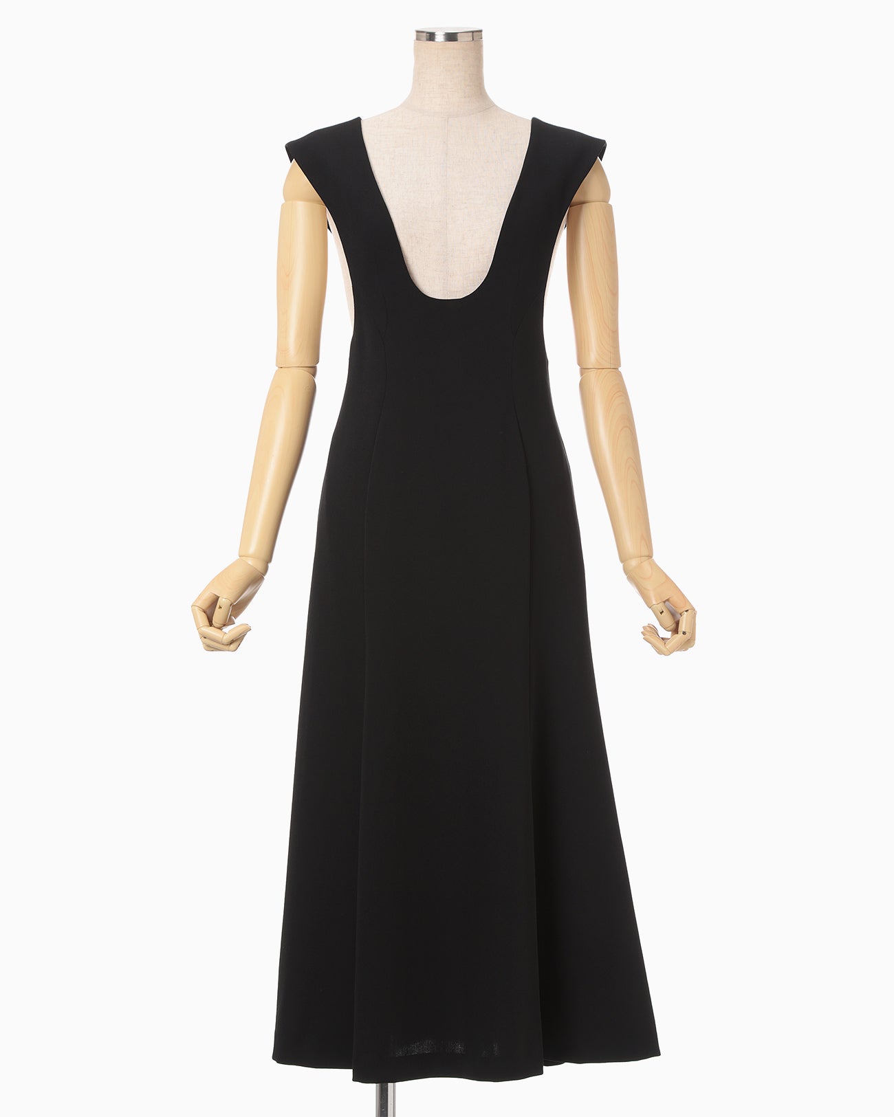 Wool Venetian Flare Dress - black