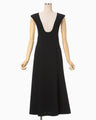 Wool Venetian Flare Dress - black