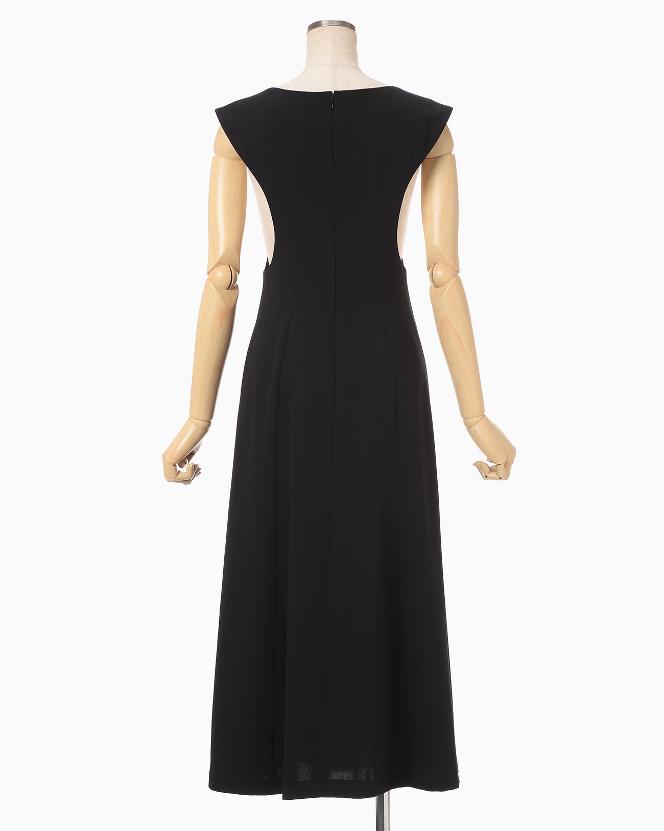 Wool Venetian Flare Dress - black