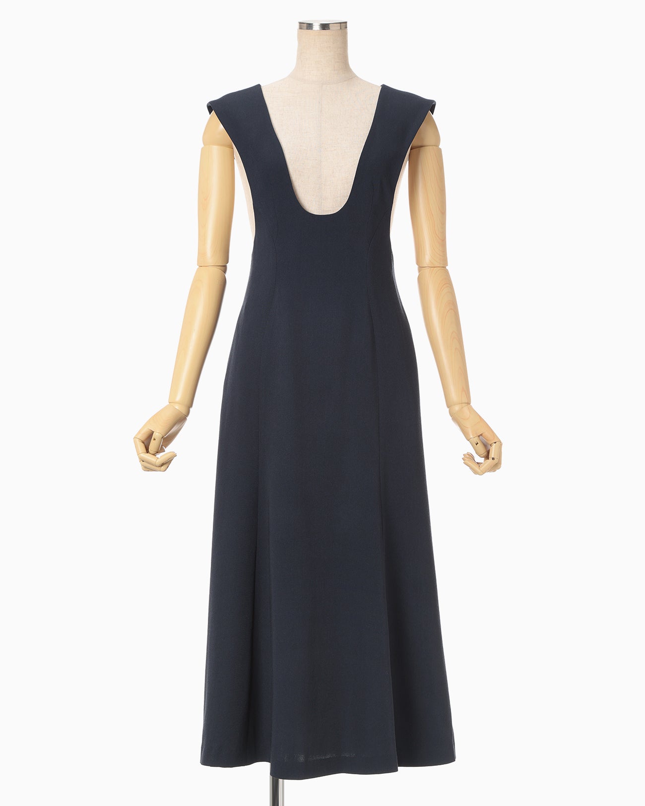 Wool Venetian Flare Dress - navy