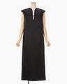Embossed Leather Motif Triacetate Dress - black