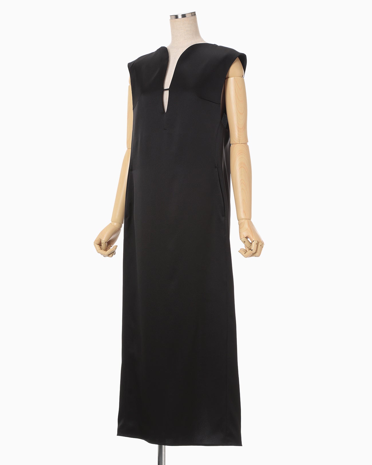 Embossed Leather Motif Triacetate Dress - black