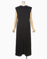 Embossed Leather Motif Triacetate Dress - black
