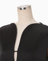 Embossed Leather Motif Triacetate Dress - black