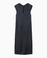 Embossed Leather Motif Triacetate Dress - navy