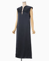 Embossed Leather Motif Triacetate Dress - navy