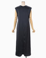 Embossed Leather Motif Triacetate Dress - navy