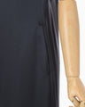 Embossed Leather Motif Triacetate Dress - navy