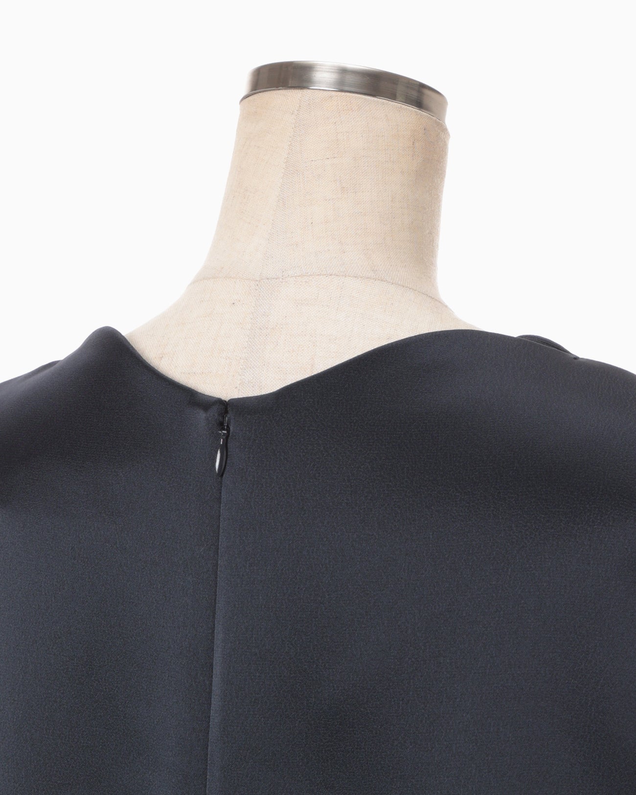 Embossed Leather Motif Triacetate Dress - navy