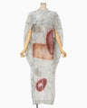Silk Wool Marbling Dress - grey