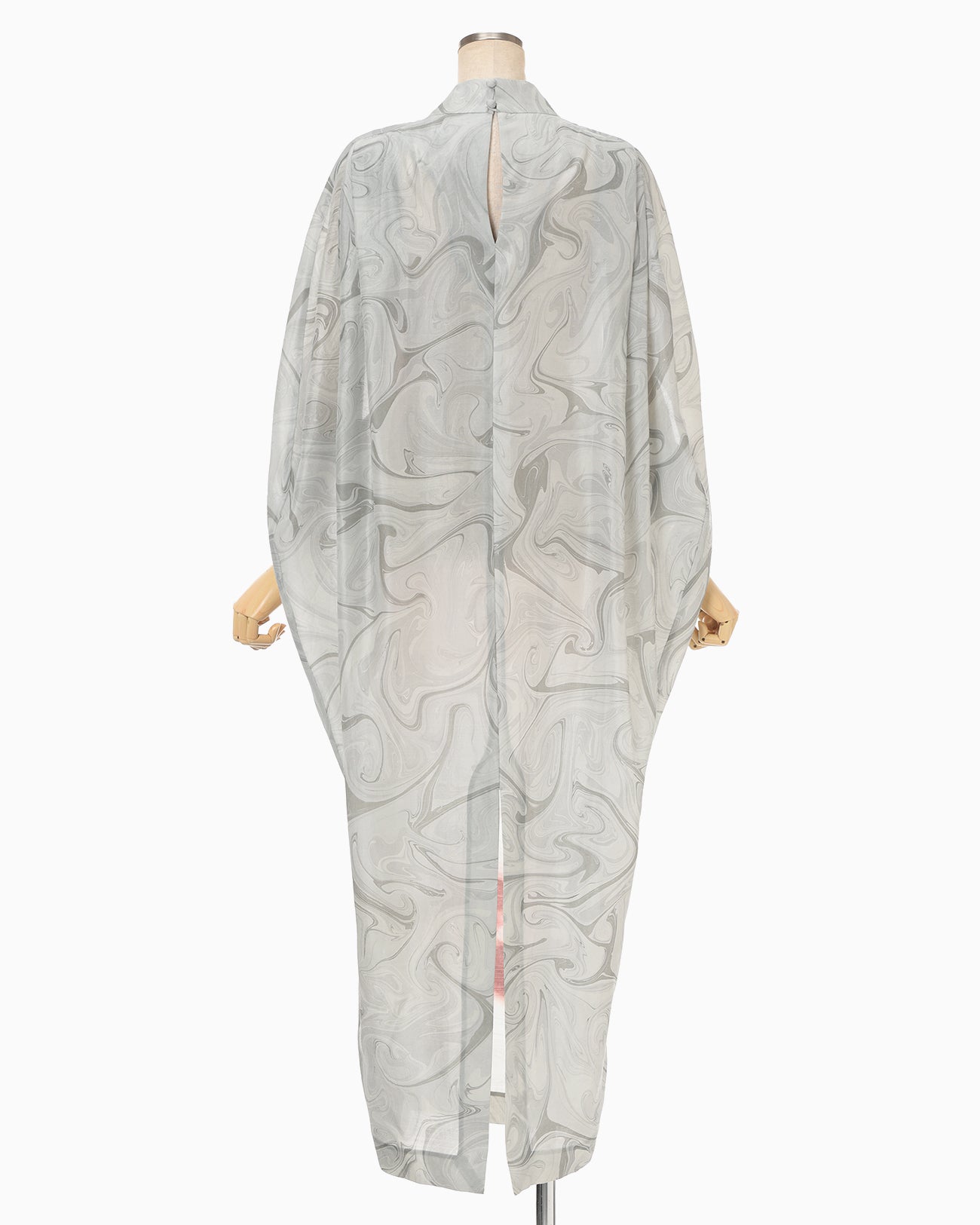 Silk Wool Marbling Dress - grey