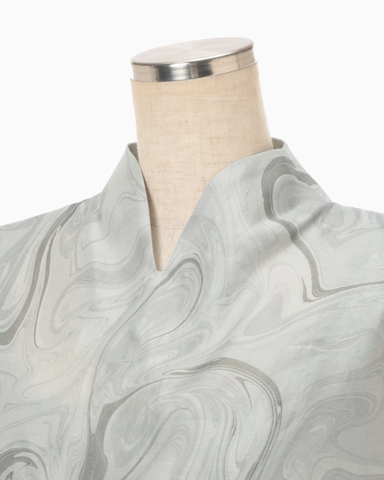 Silk Wool Marbling Dress - grey