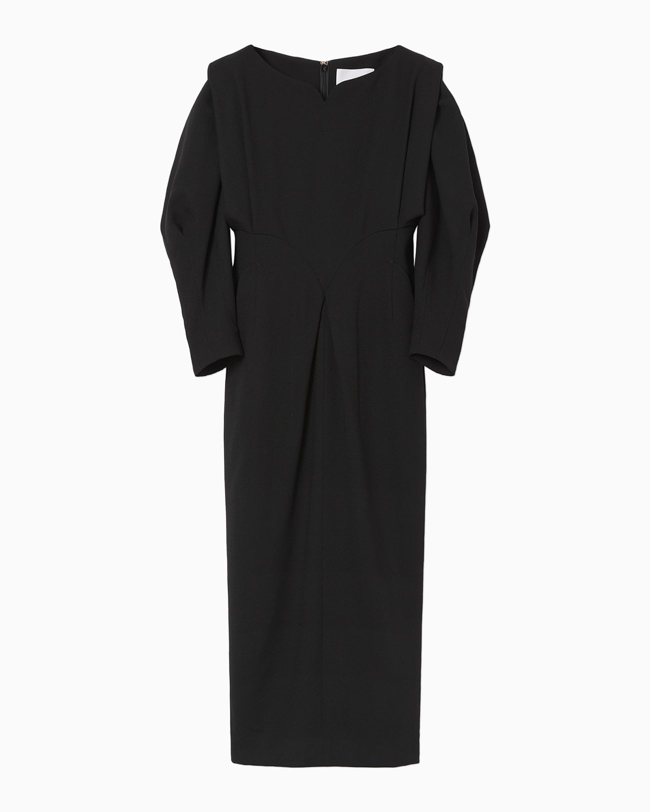 Wool Georgette Dress - black