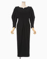 Wool Georgette Dress - black